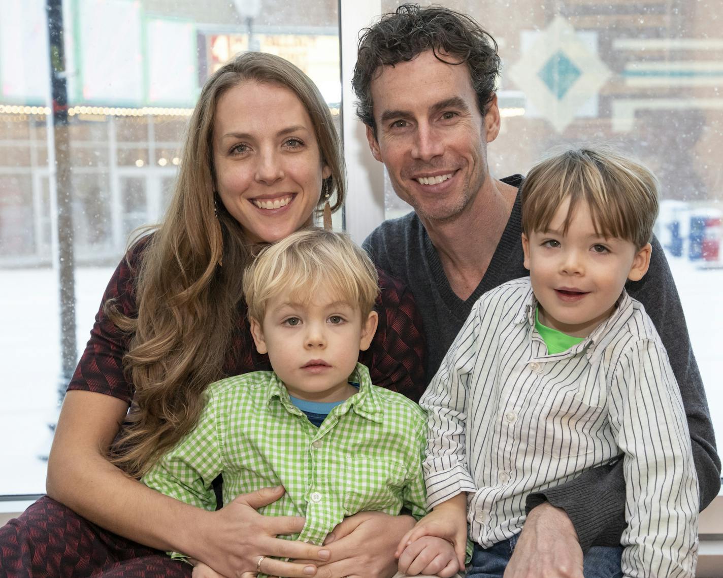 Liz and Anthony Hirschman with sons Winston and George.