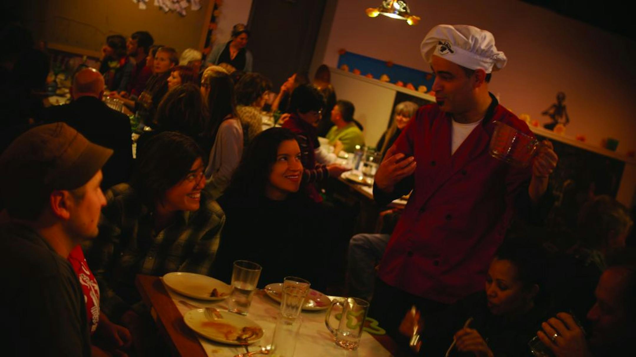 Robert Karimi combines cooking and storytelling in "Viva La Soul Power" at Intermedia Arts.