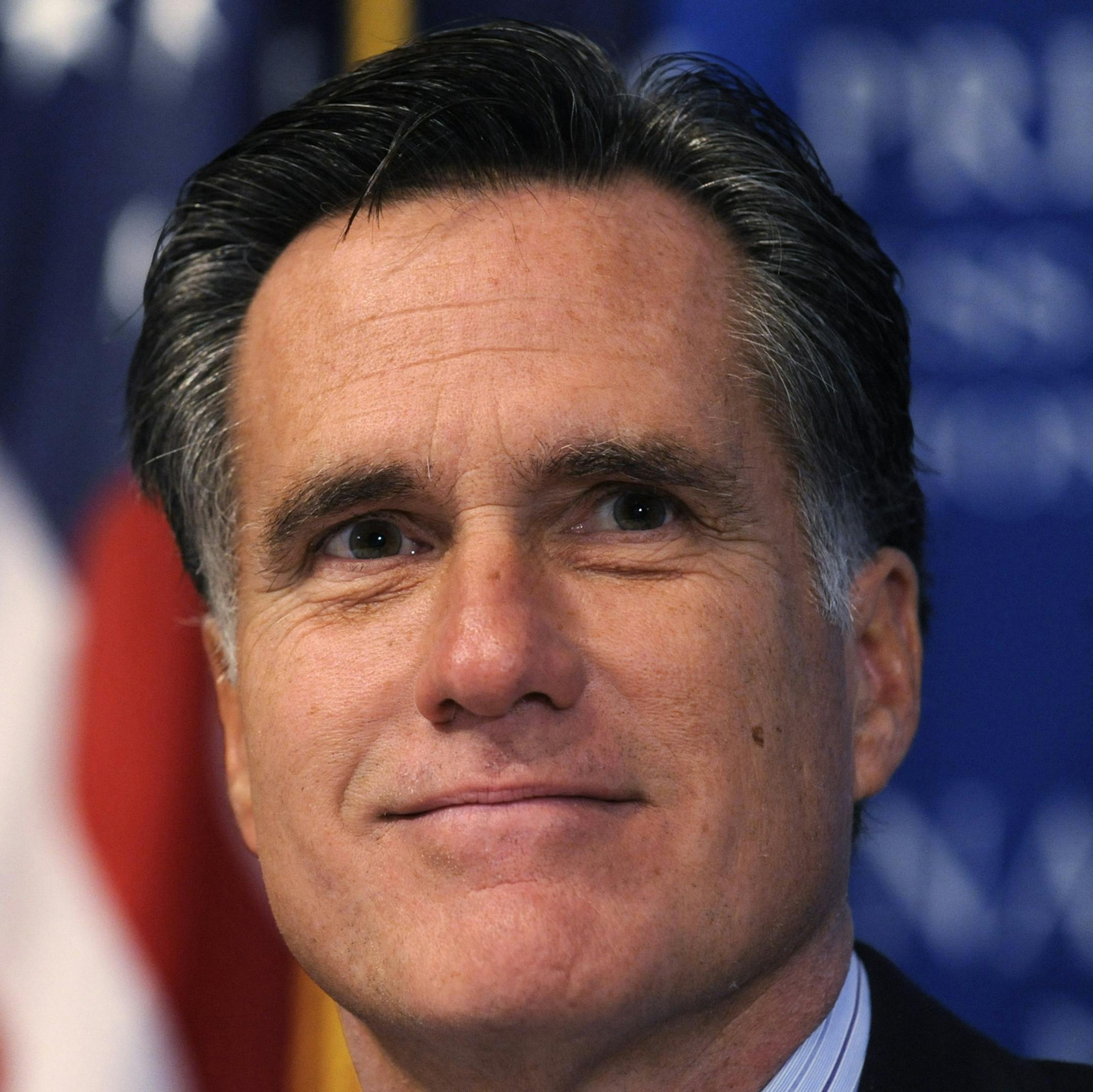 Former Massachusetts Gov. Mitt Romney waits to addresses a luncheon the National Press Club in Washington, Friday, March 5, 2010. (AP Photo/Susan Walsh) ORG XMIT: MIN1210311712505102
