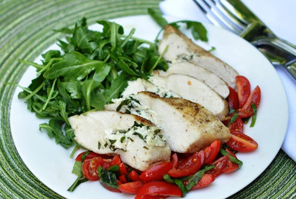 Meredith Deeds, Special to the Star Tribune Ricotta and Basil Stuffed Chicken Breasts