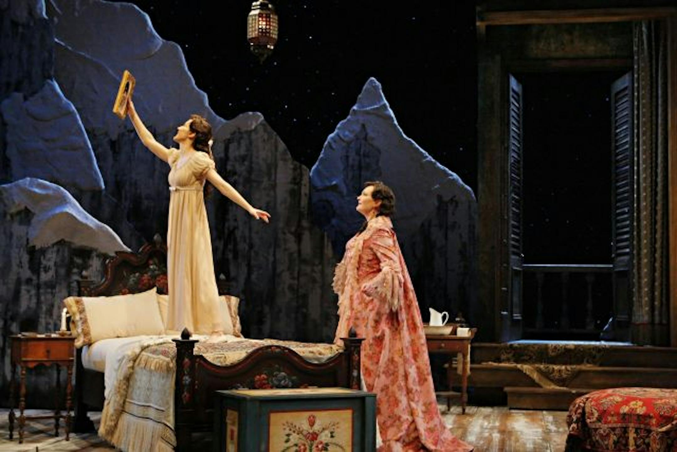 Mariko Nakasone (Raina Petkoff) and Kate Eifrig (Catherine Petkoff) in the Guthrie Theater production of "Arms and the Man."