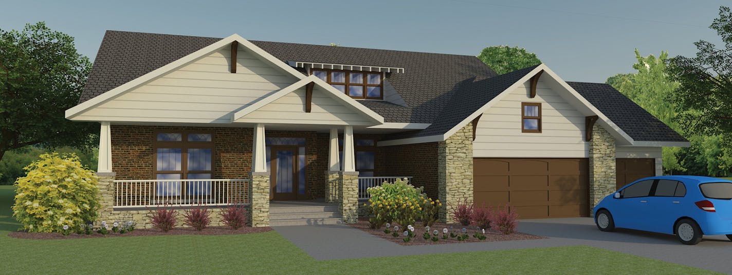 A family-friendly Craftsman. Home plan.