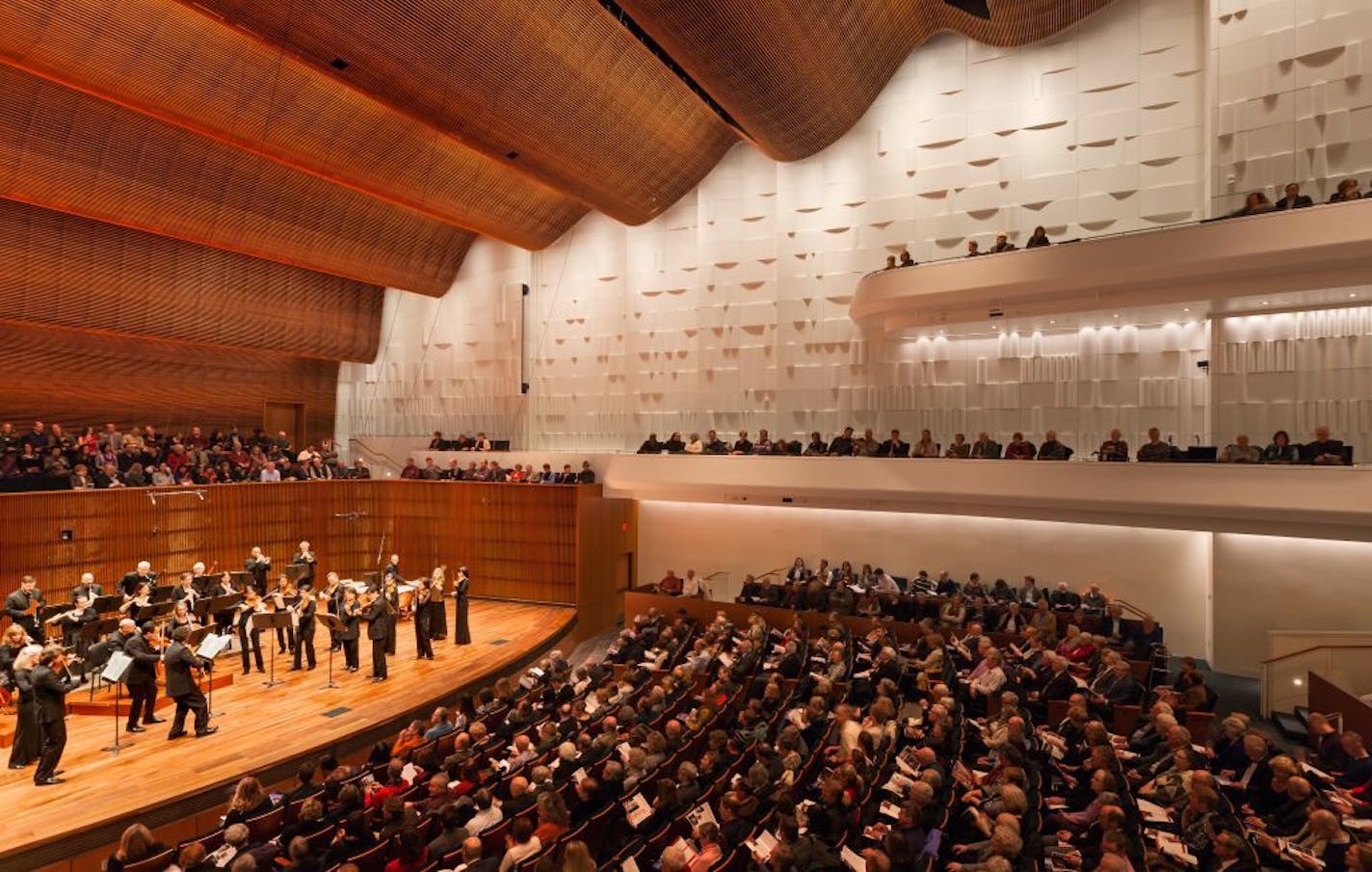 The St. Paul Chamber Orchestra in their new home, the Ordway Concert Hall.