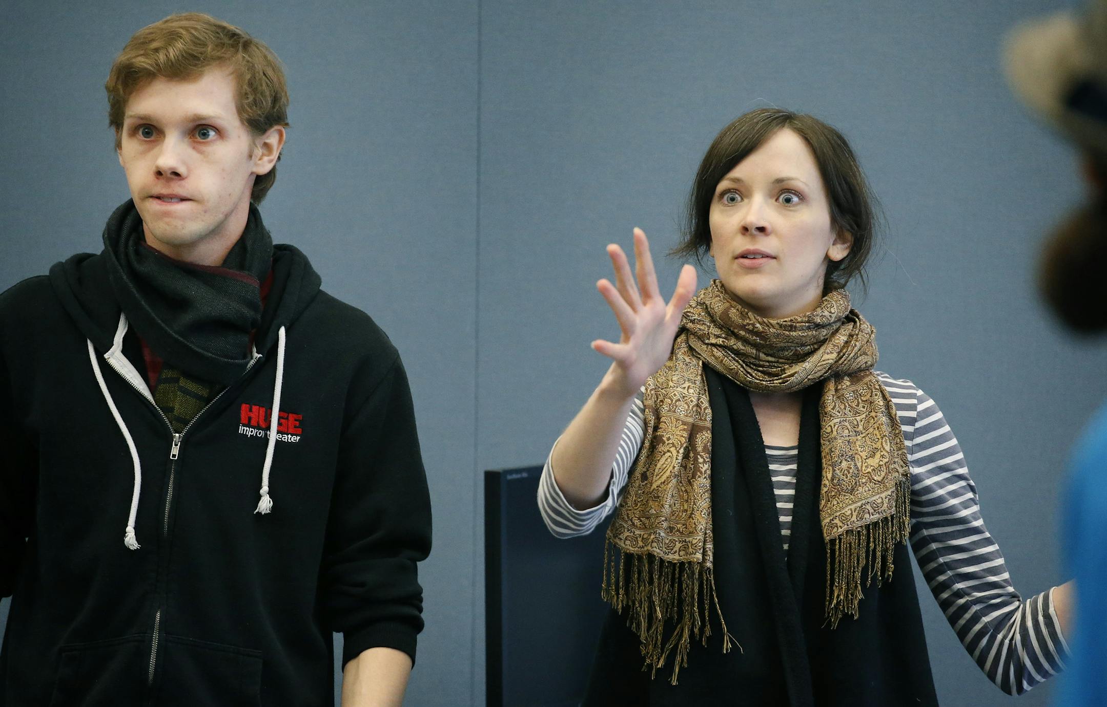 "Jonah and the Whale" directors Tyler Michaels and Emily King during a rehearsal at the Guthrie Studio on Thursday. ] CARLOS GONZALEZ cgonzalez@startribune.com - December 11, 2014 ‚Äì Minneapolis, Minn., Seventh House Productions took its name from the musical "Hair," which the company poured its efforts into two summers ago. The success of that effort and the response of audiences persuaded the company‚Äôs founders to keep the dream alive. This weekend, 7th Hou