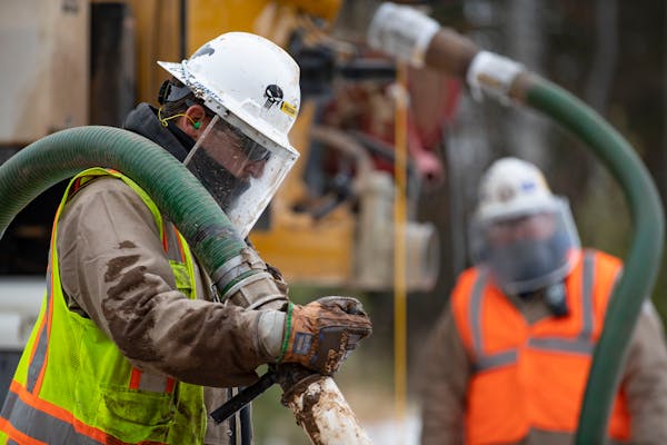 Enbridge utility contractors working on the pipeline project.