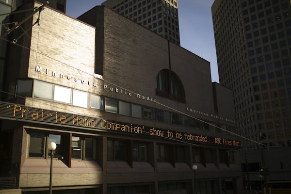 The headline zipper on the Minnesota Public Radio headquarters in downtown St. Paul bore the news Wednesday afternoon as the station reported on itsel