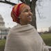 Rep. Ilhan Omar, a freshman Democrat representing Minnesota's 5th Congressional District, walks from her new office in the Longworth House Office Buil