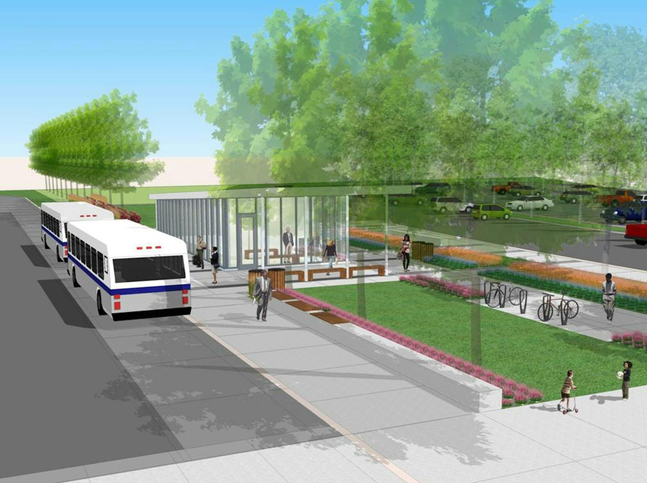 Express buses might serve the Newport transit station at first, but in the future it can be adapted for Bus Rapid Transit and commuter rail if desired. ORG XMIT: MIN1310221514261535