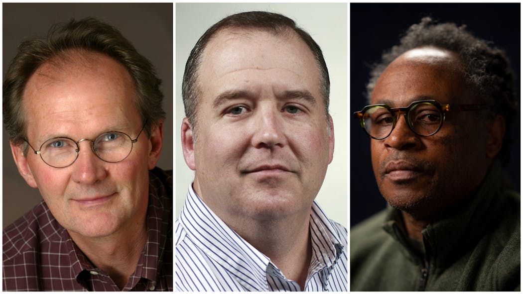 From left, Star Tribune columnist Dennis Anderson, NFL writer Mark Craig and photographer Jerry Holt were honored by Associated Press Sports Editors.