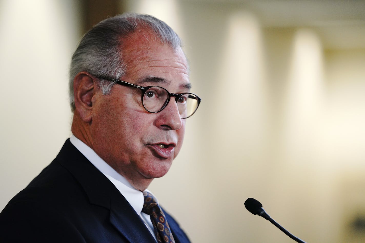 Hennepin County Attorney Mike Freeman at a news conference in December. He said Friday in a statement that he had begun a medical leave based on his doctor's recommendation.