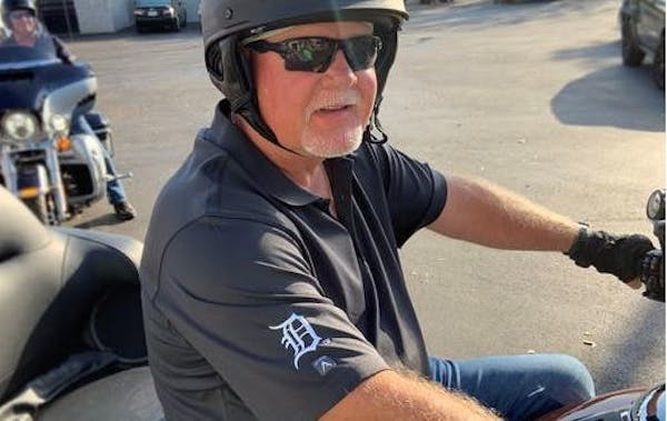 That man on the motorcycle needs no introduction in Fort Myers, Fla. — literally — but we'll give you one anyway: he's Detroit manager and former 