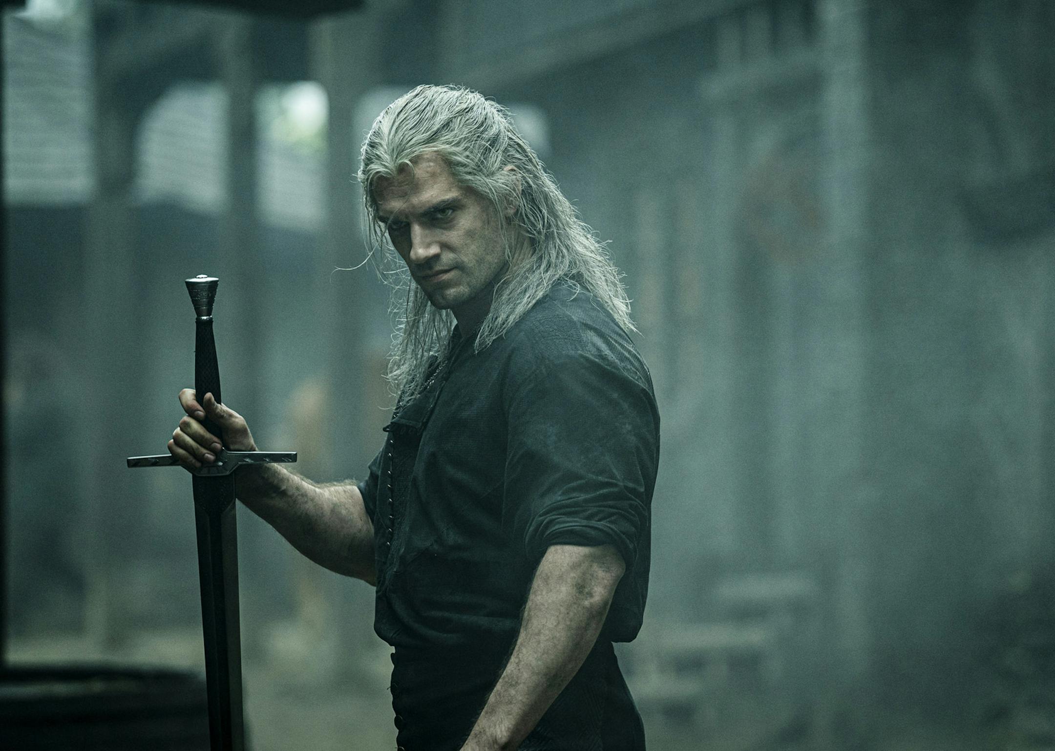 This image released by Netflix shows Henry Cavill in a scene from "The Witcher," premiering on Netflix on Dec. 20. (Katalin Vermes/Netflix via AP)
