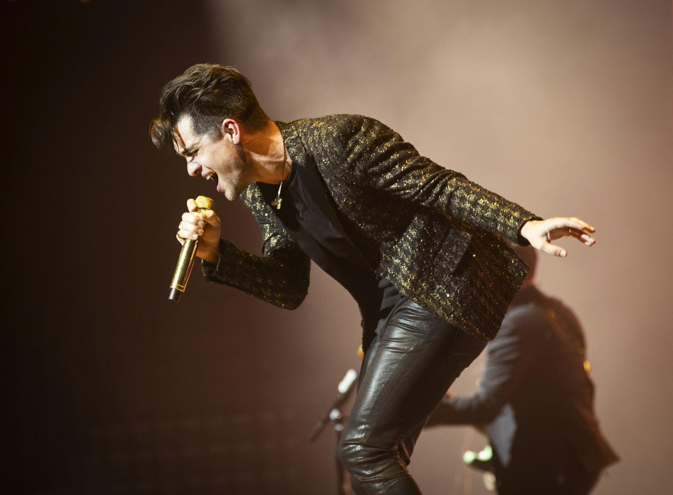 Brendon Urie, lead singer of Panic! at the Disco, performed at the Target Center in Minneapolis, Minn., on July 11, 2018.
