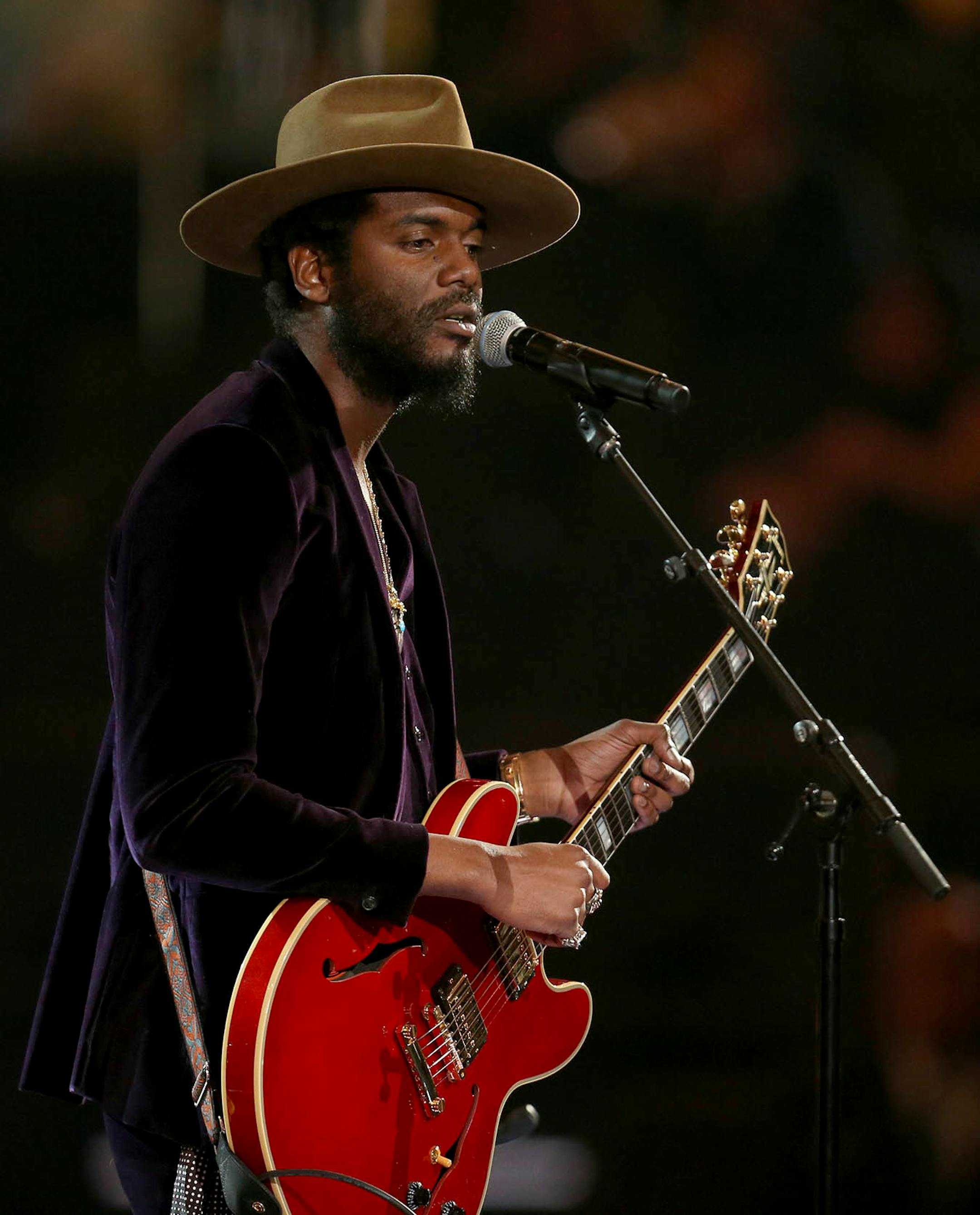 Gary Clark Jr. performs at the 60th annual Grammy Awards at Madison Square Garden on Sunday, Jan. 28, 2018, in New York.
