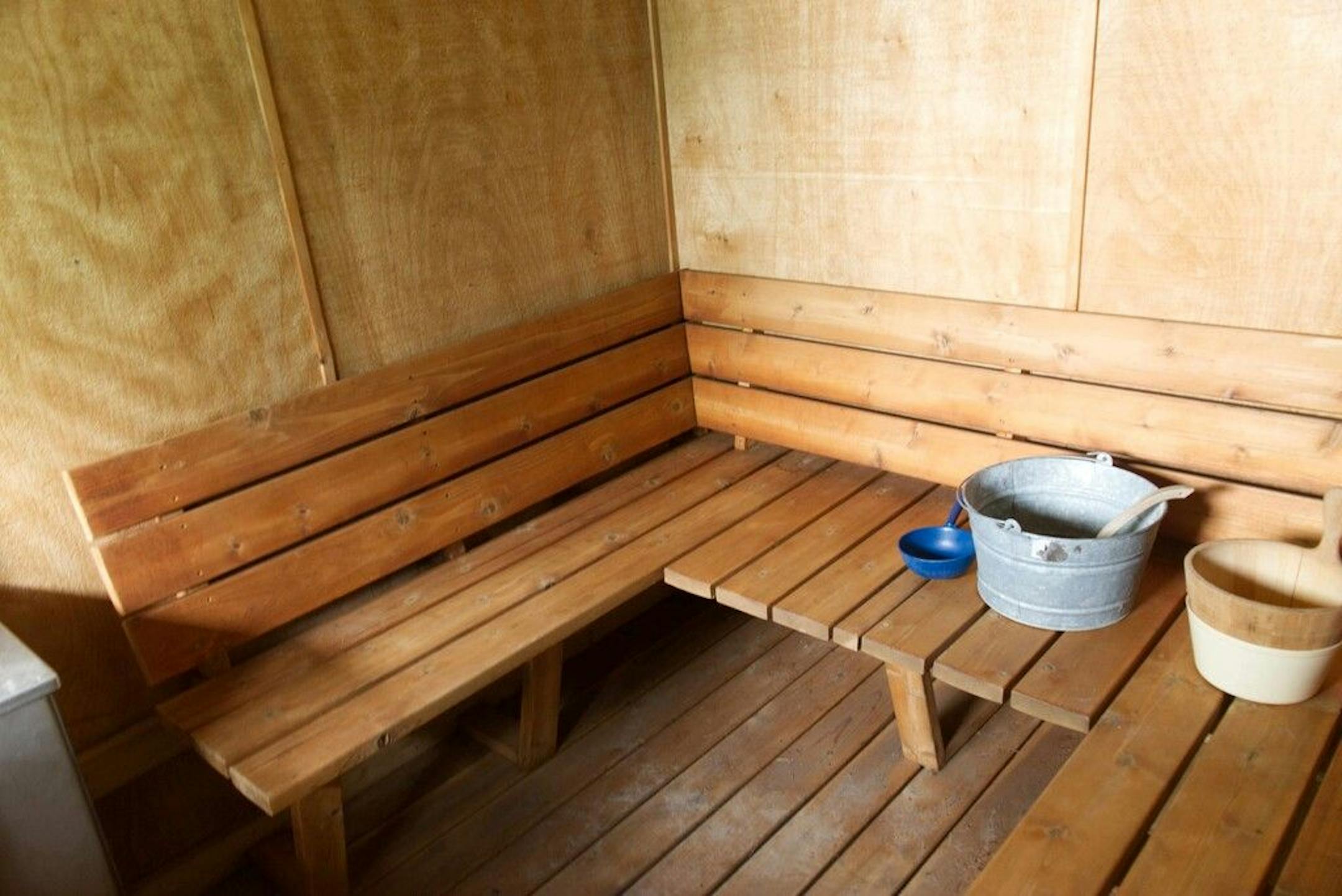 The sauna in the bunkhouse.