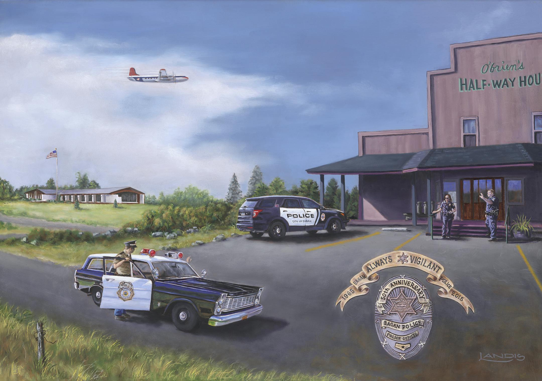 A portrait by local artist Larry Landis that will be donated during the May 14, 2015, event celebrating the 50th anniversary of the Eagan police department.