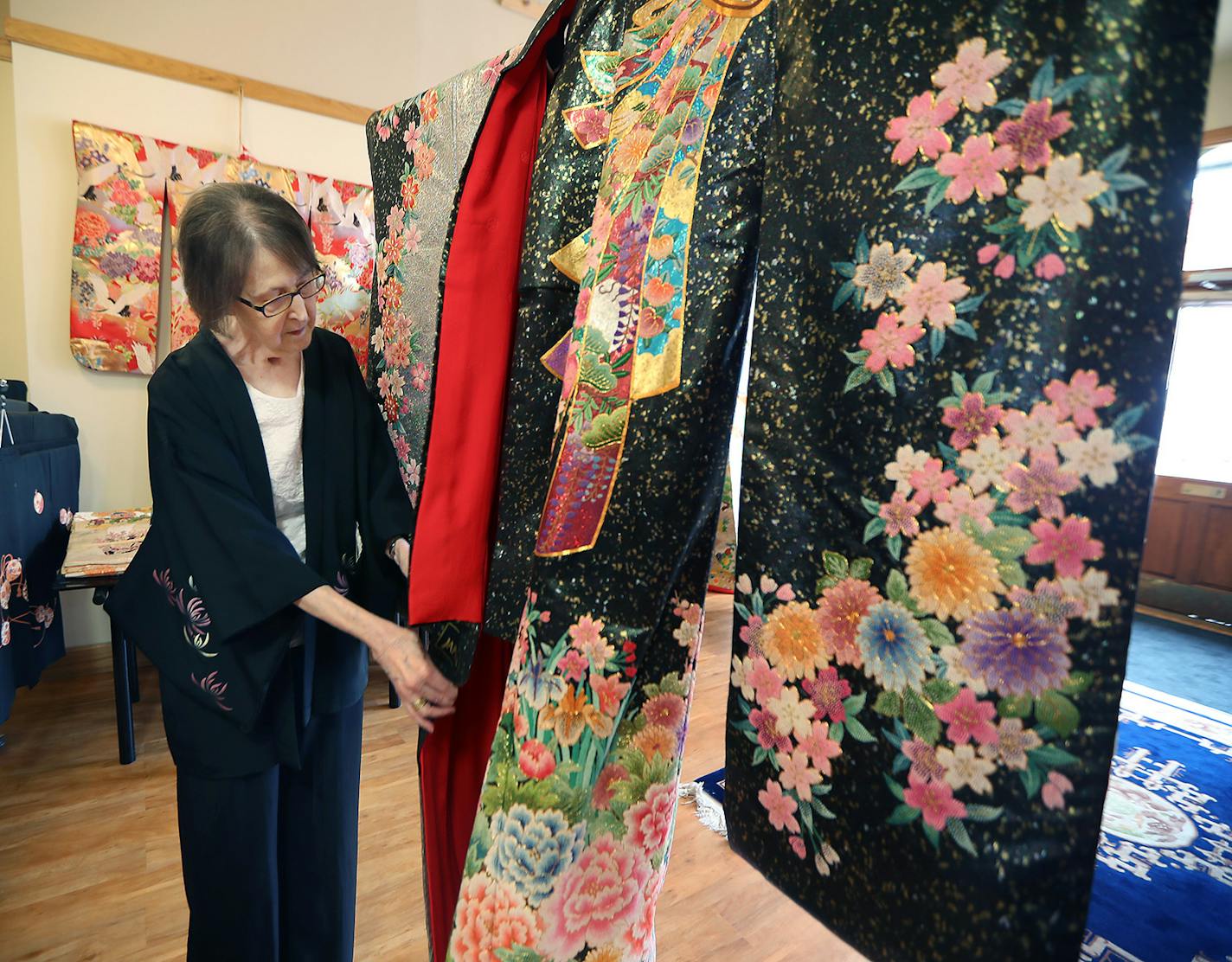 Jan Fuller showed off her collection of Japanese wedding kimono.