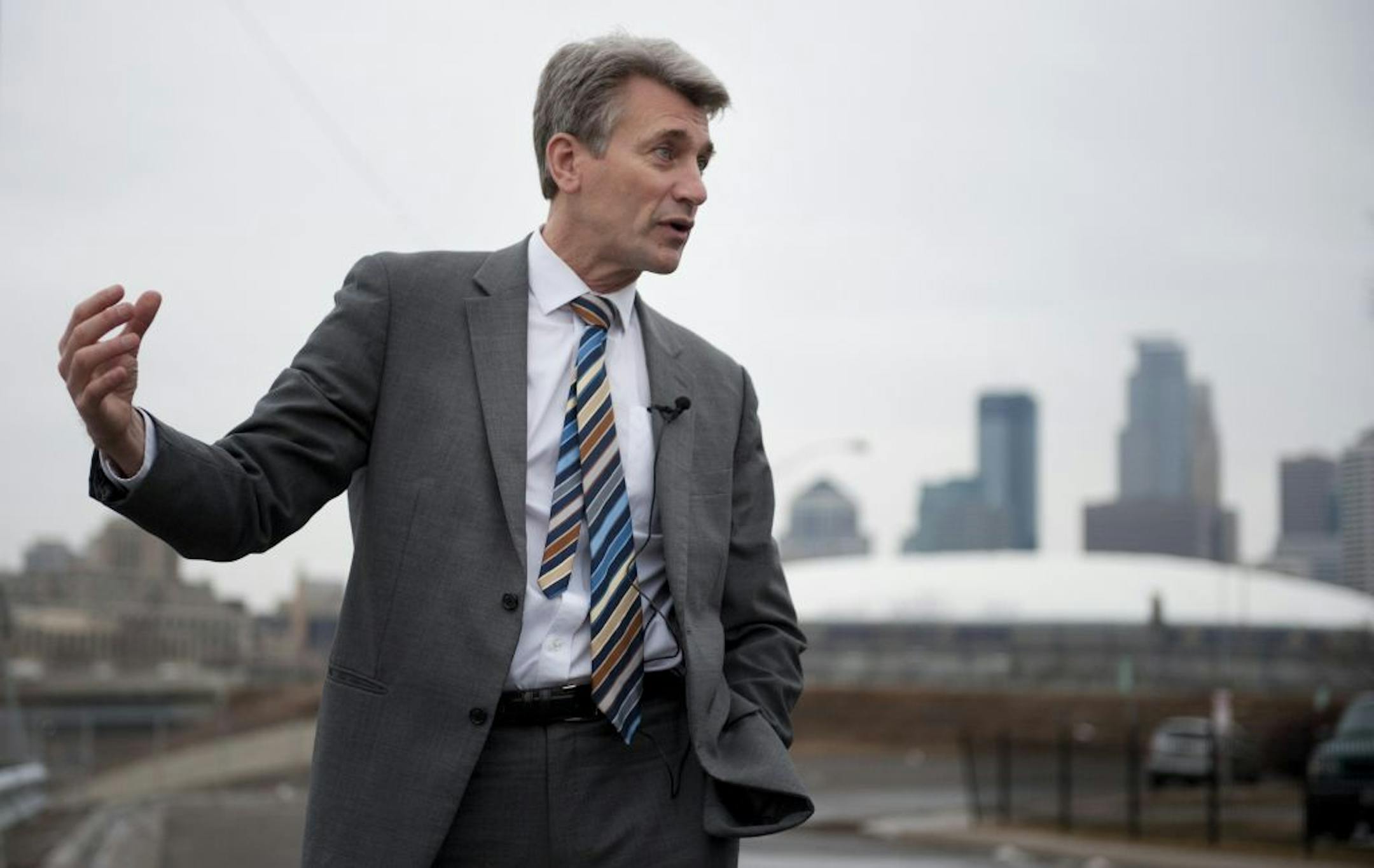 Minneapolis mayor R.T. Rybak talked about the potential development around the new Vikings stadium. Wednesday, March 7, 2012.