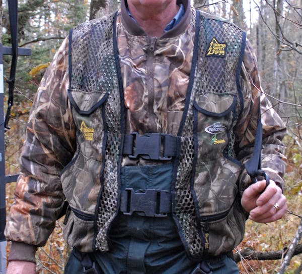 Tree stand safety begins and ends with a safety harness or vest. Harnesses are similar to those worn by utiliity linemen. Vests are adaptations that f