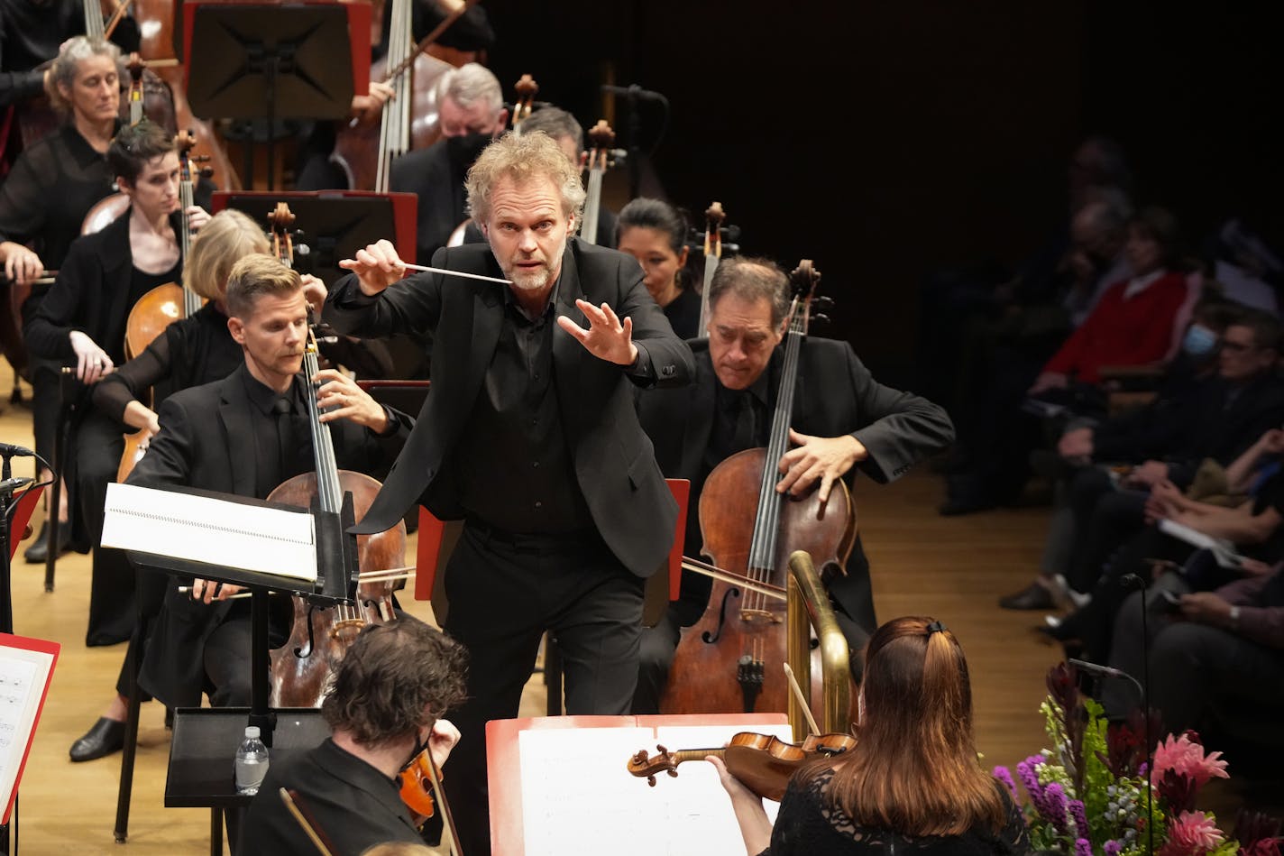 Thomas Søndergård makes his debut as the new director of the Minnesota Orchestra, in Minneapolis, Minn., on Thursday, Oct. 20, 2022. The first piece Søndergård directed as Music Director Designate was 'Of a Spring Morning' L. Boulanger with 85 musicians. ] SHARI L. GROSS • shari.gross@startribune.com