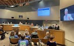 Mayor Brad Wiersum, visible on the screen and in the middle of the dais, spoke before shortly before the Minnetonka City Council on Monday night appro