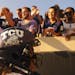 TCU fullback Pakamiaiaea Davis celebrates with fans following an NCAA college football game between TCU and Oklahoma St in Stillwater, Okla., Saturday