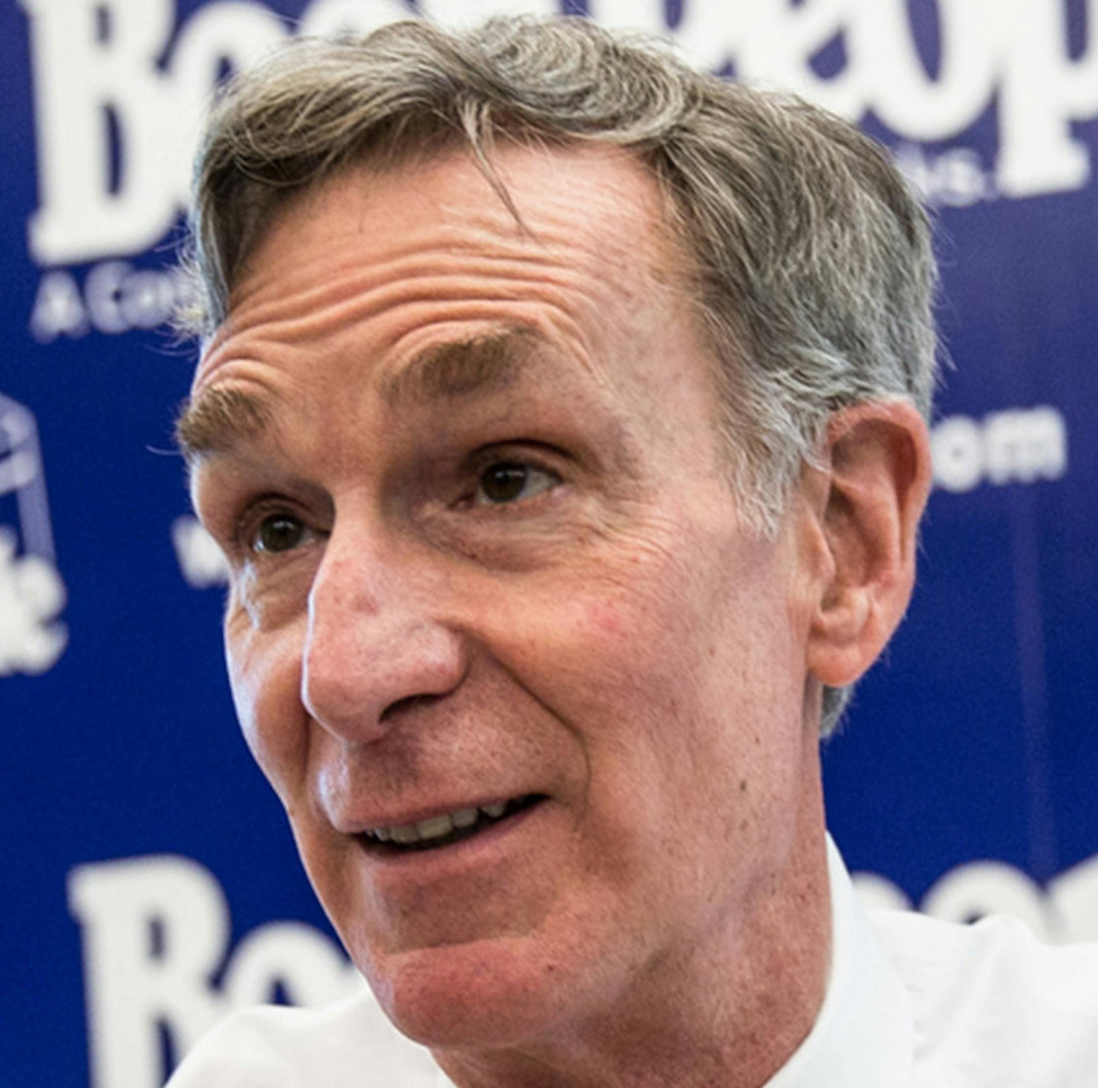 Bill Nye, science educator and TV personality, signs autographs at Book People on March 12, 2017. (Tamir Kalifa/Austin American-Statesman/TNS) ORG XMIT: 1199026