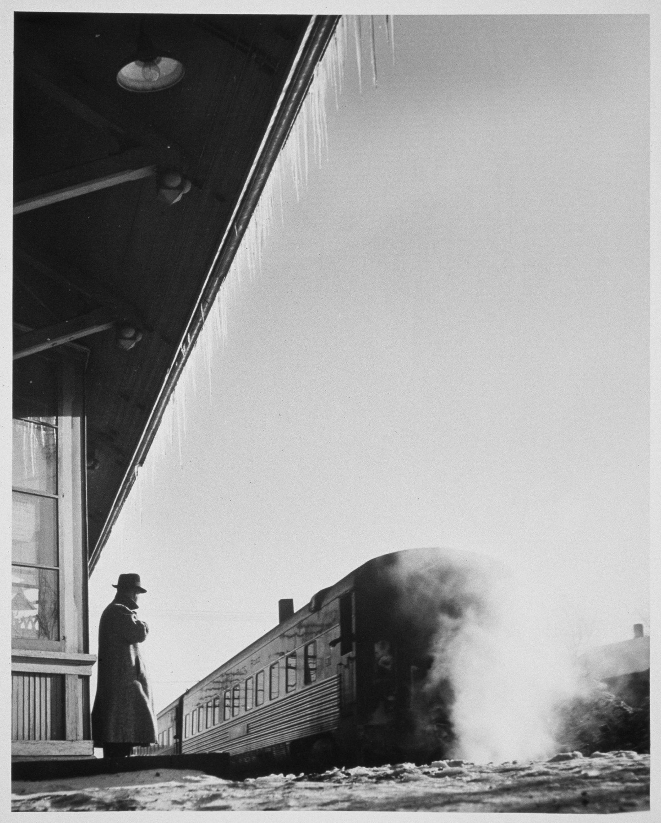 Photographer Sam Abell says many people think this photo he shot of his father at a train station on an Ohio winter day is his best image. He was 15 when he took it.
