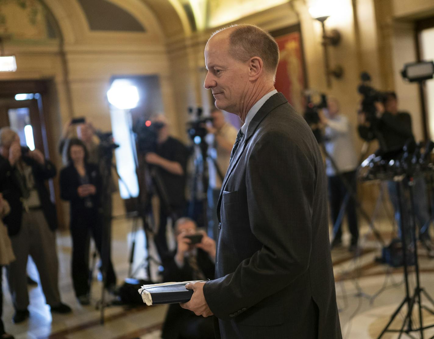 Senate leader Paul Gazelka arrived at the Governor's office at the State Capitol in St. Paul, Minn., on Friday, May 17, 2019. ] RENEE JONES SCHNEIDER &#xa5; renee.jones@startribune.com