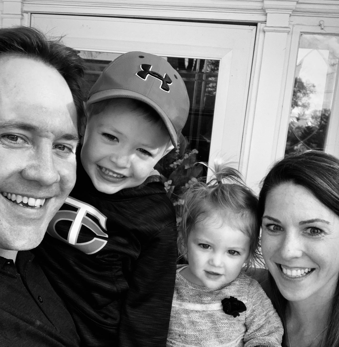 Twins Chief Baseball Officer Derek Falvey with with his wife Meghan, son Jack (4) and daughter Brynn (1). Photo courtesy of Derek Falvey