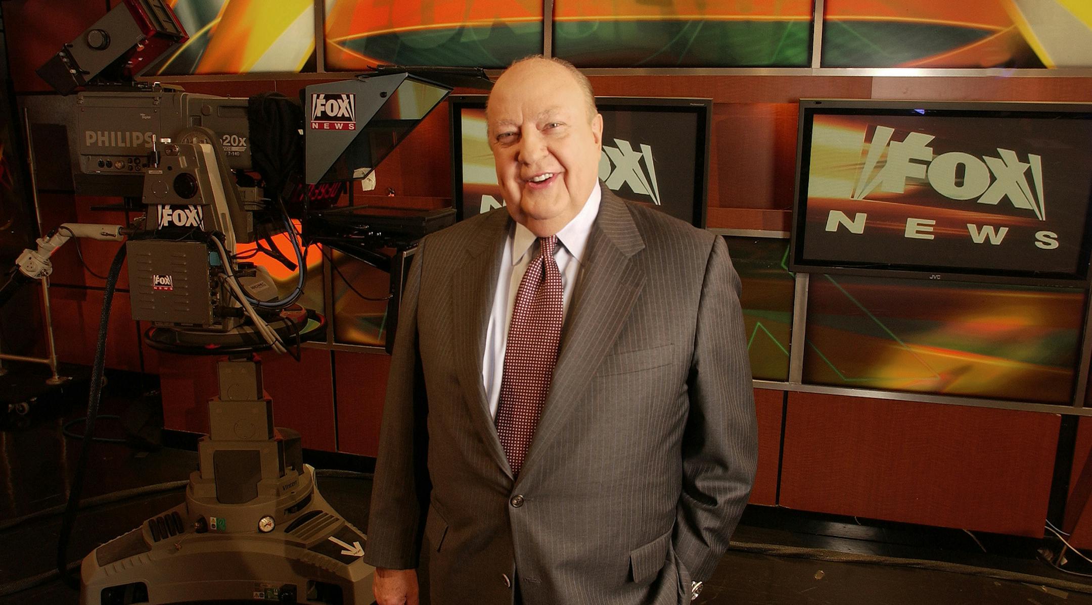 FILE - In this Sept. 29, 2006 file photo, Fox News CEO Roger Ailes poses at Fox News in New York. Fox News said on Thursday, May 18, 2017, that Ailes has died. He was 77. (AP Photo/Jim Cooper, file) ORG XMIT: NY110