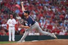 Minnesota Twins starting pitcher Griffin Jax throws during the second inning of the team's baseball game against the St. Louis Cardinals on Friday, Ju