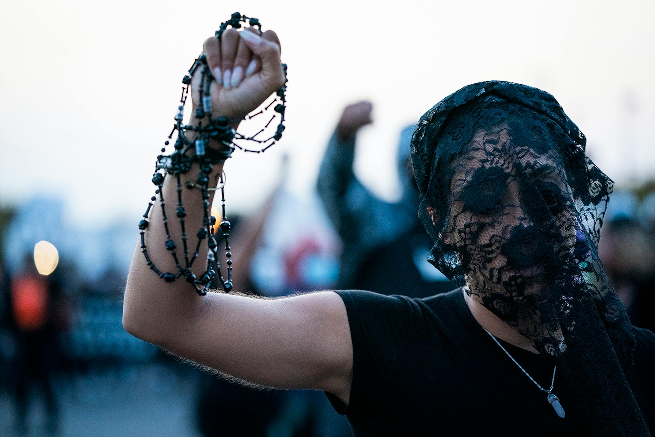 Courtney Armborst of Minneapolis walked in "The Secret March" in St. Paul.
