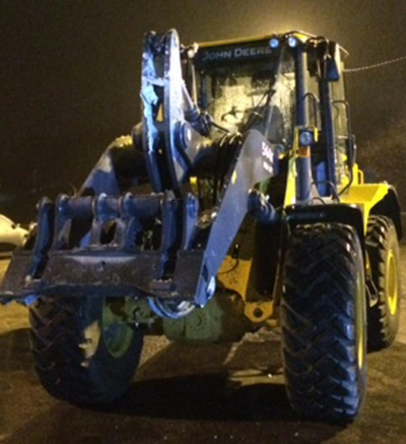 This front-end loader was stolen in St. Paul and taken on a joy ride all the way to Hopkins, where it was used to damage a used-car dealership.