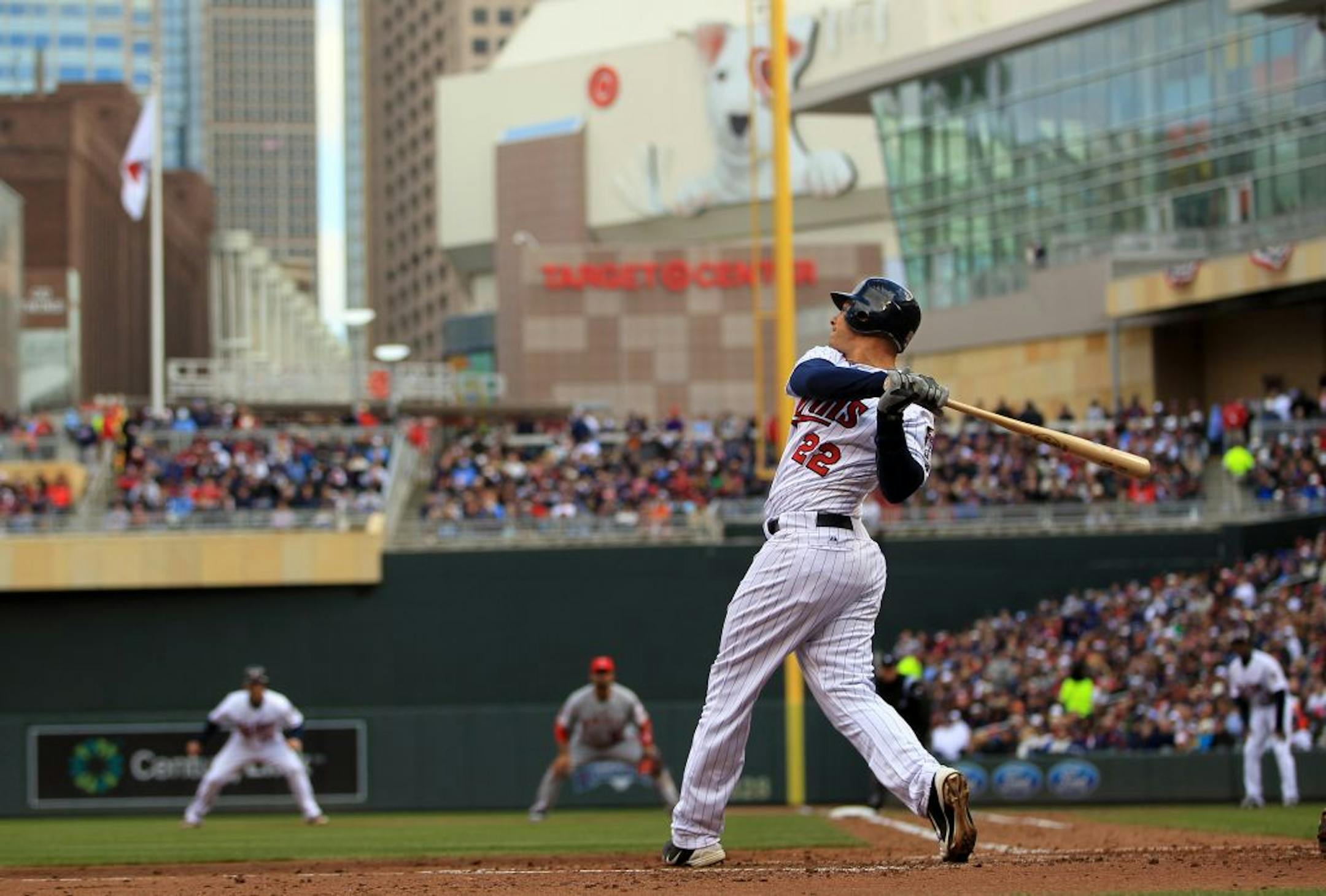 Danny Valencia struck out in the second inning.