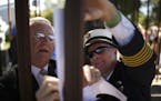 Hundreds of people attended the Minnesota Fallen Firefighter Memorial Ceremony at the monument near the State Capitol Sunday afternoon, September 29, 