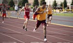 Noah Burton ran the 400-meter hurdles at the M City Classic last Friday, winning with a time of 51.38 seconds — the third-best time in program histo