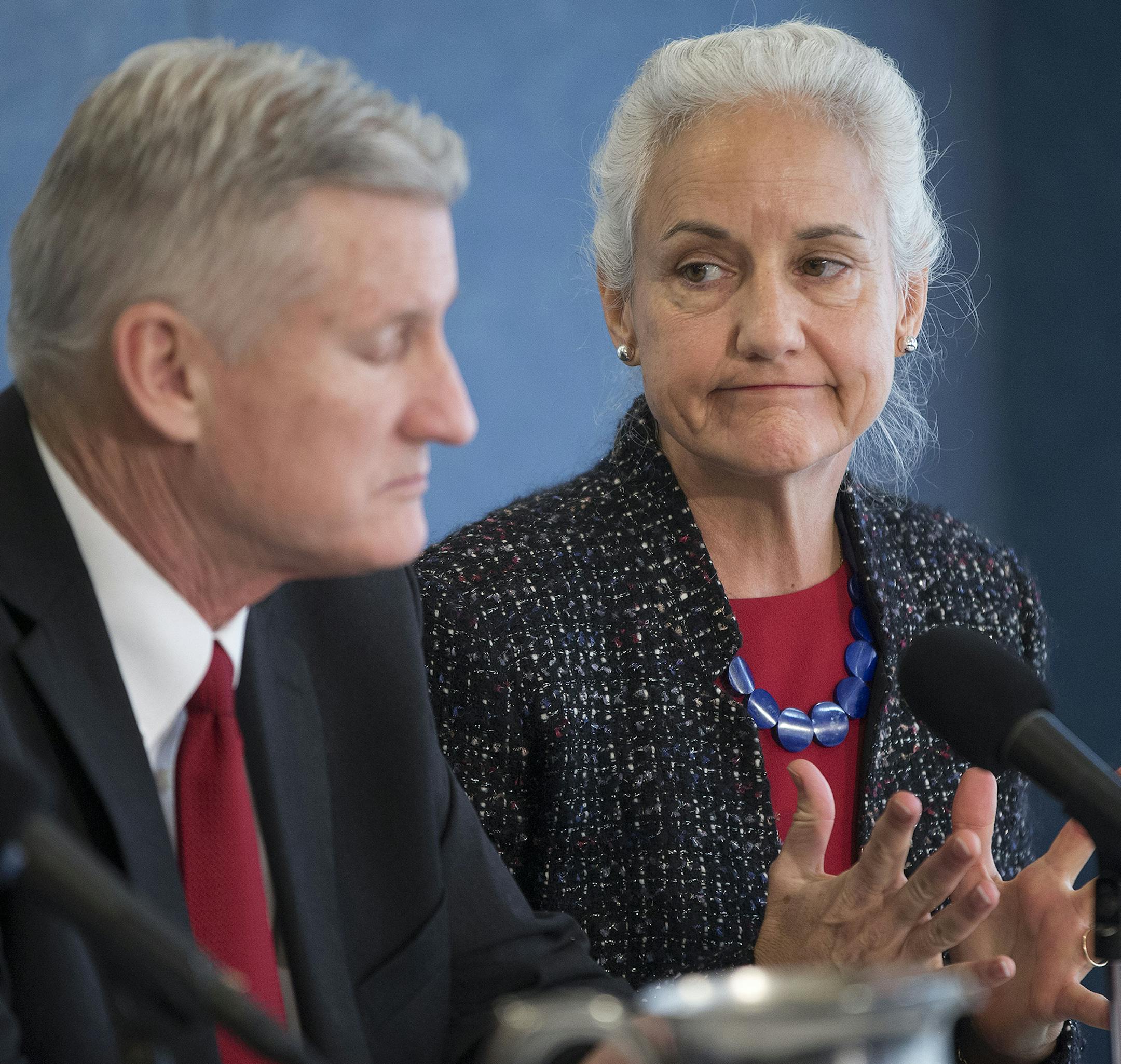Debra and Marc Tice, parents of freelance journalist Austin Tice, participate in a new conference at the National Press Club in Washington, Thursday, Feb. 5, 2015, to raise awareness of their sonís disappearance in Syria. Tice, who disappeared in August 2012, is believed to be held by the Syrian government. (AP Photo/Pablo Martinez Monsivais) ORG XMIT: DCPM109