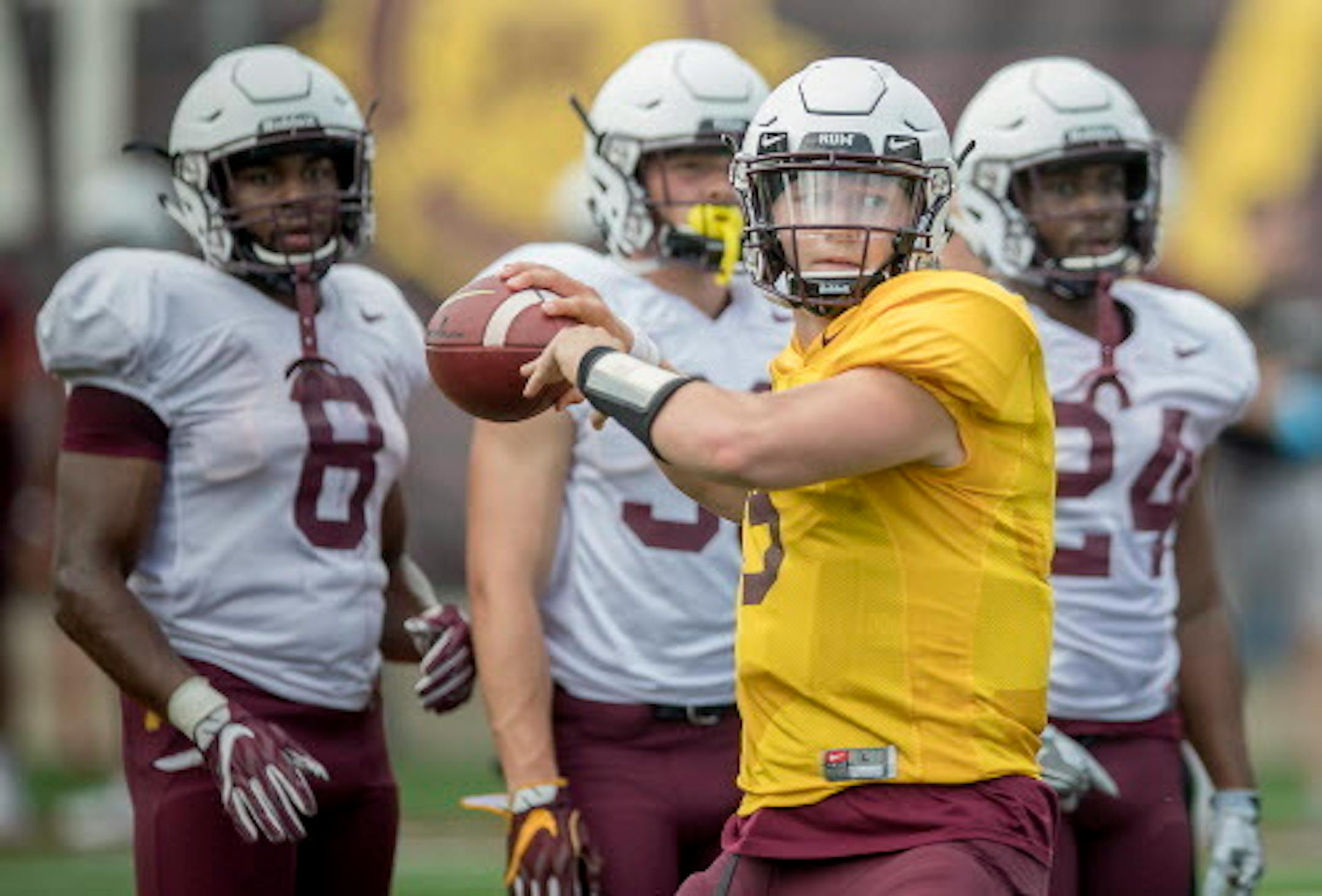 Minnesota's quarterback Zack Annexstad practiced at the U of M Athletes Village practice fields, Tuesday, August 7, 2018 in Minneapolis, MN.     ]  ELIZABETH FLORES ' liz.flores@startribune.com