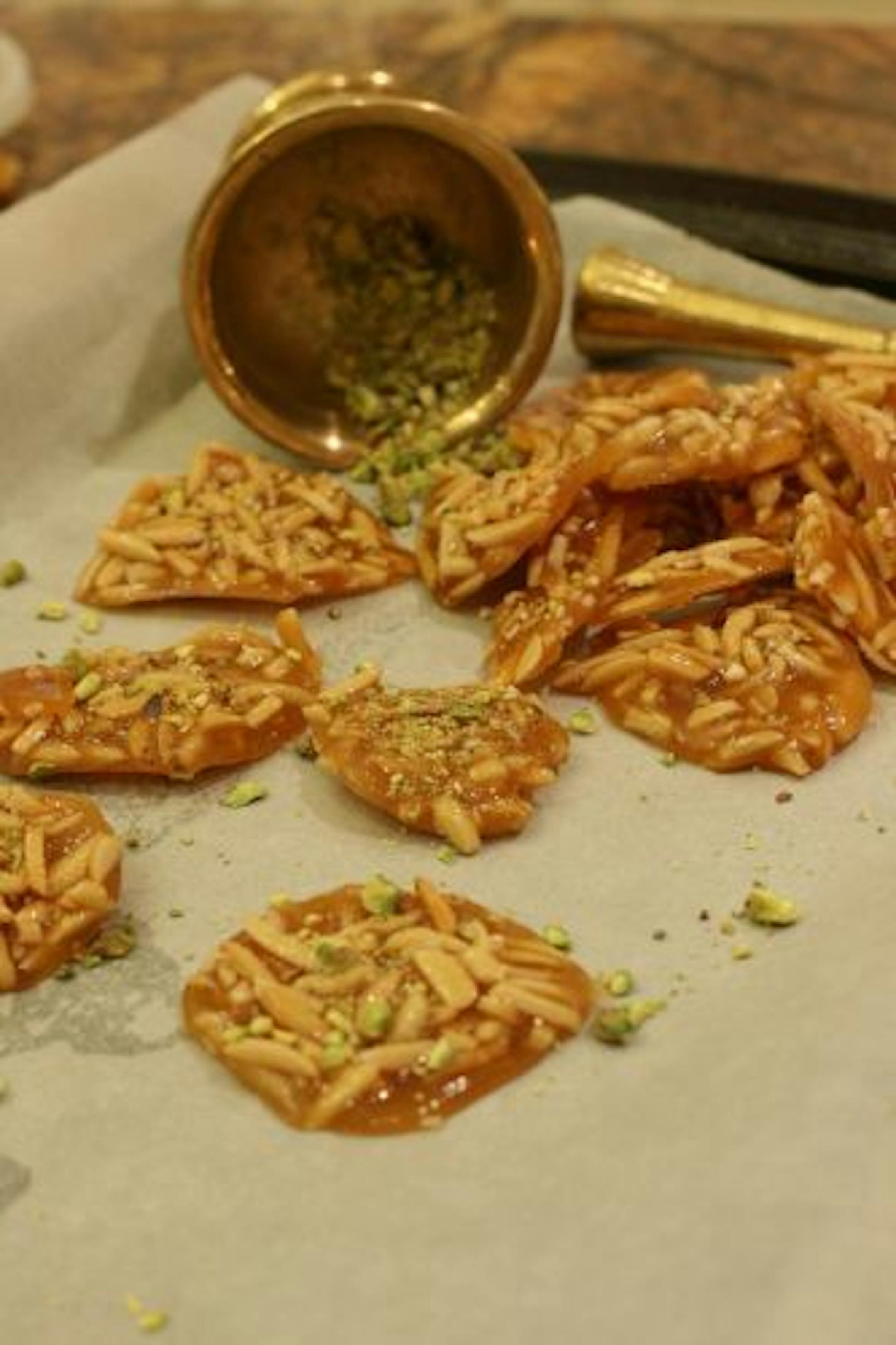 Slivered Almond Brittle, from "Persian Food for the Non-Persian Bride."
