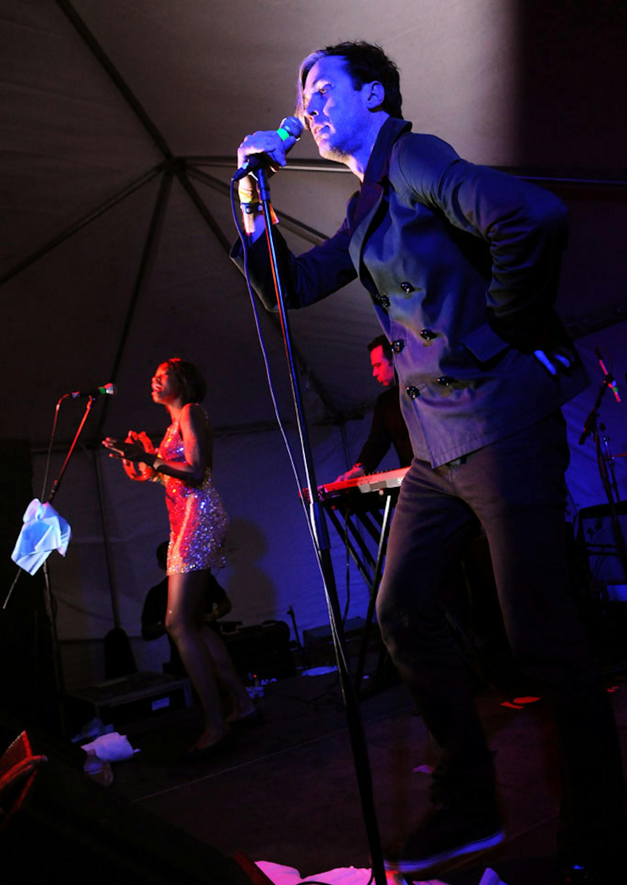 Fitz & the Tantrums finished off their Tour de SXSW outside Lance Armstrong's bike shop.