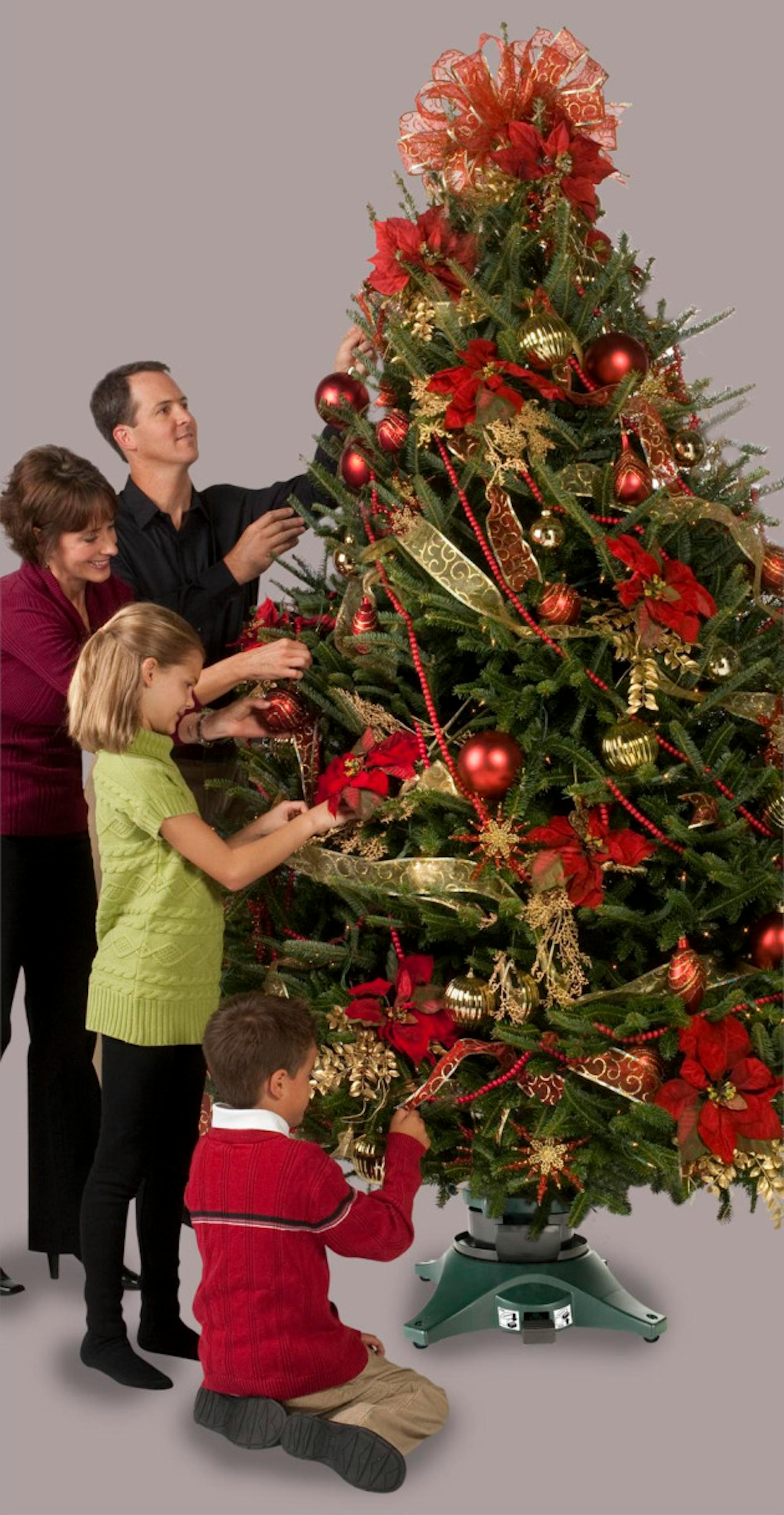 The WonderStand tilts and rotates to hold a Crhistmas tree in the perfect position. (Akron Beacon Journal/MCT)