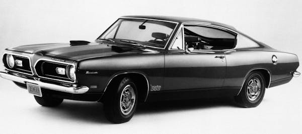 This is the 1969 Plymouth Barracuda. (AP Photo) ORG XMIT: APHS153444
