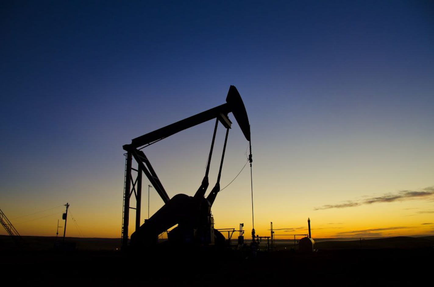 An oil well near Watford City, North Dakota pumped oil from two miles below the surface in the Bakken shale formation.