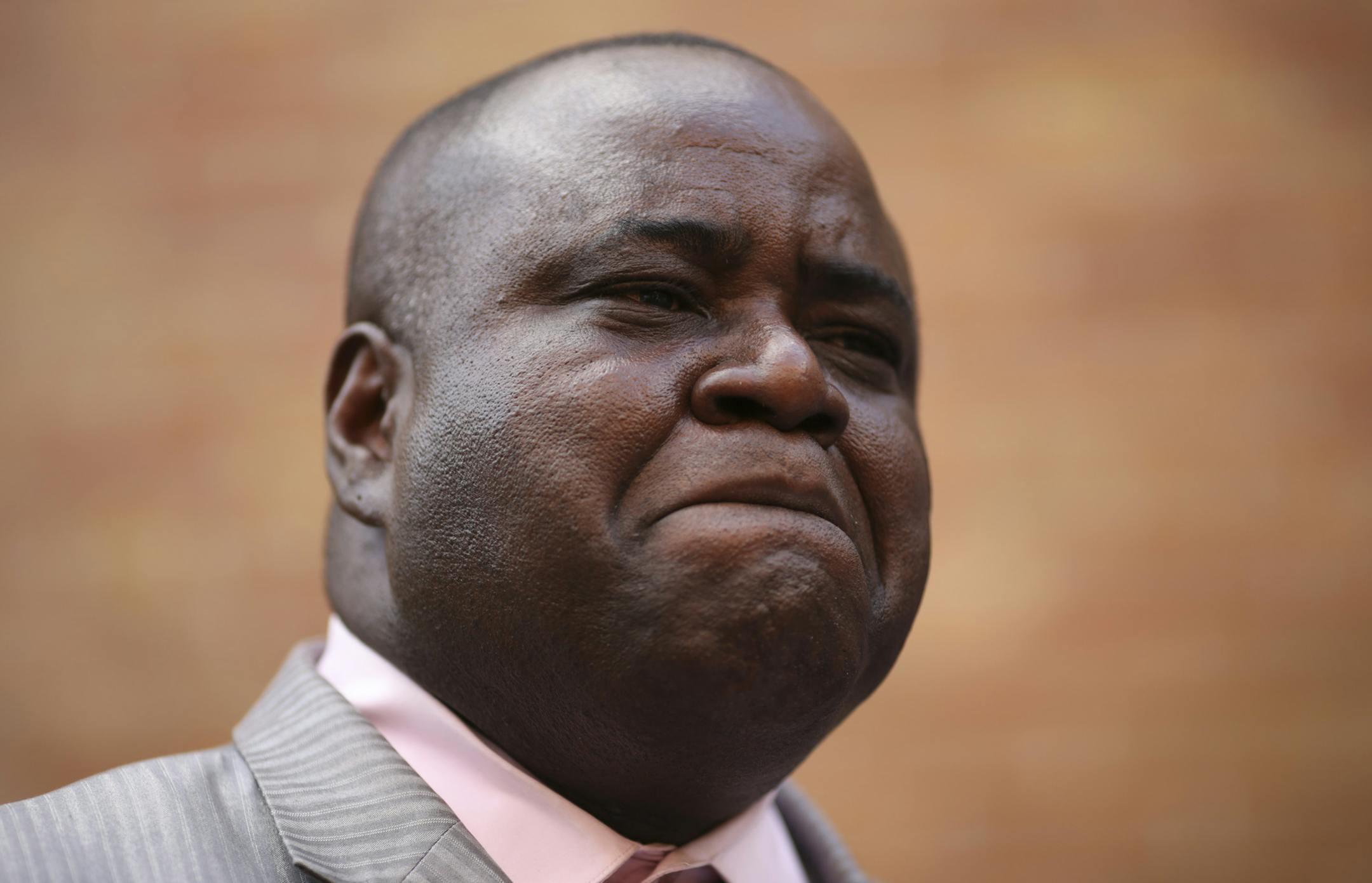 Pastor Harding Smith speaking at his news conference Tuesday afternoon in Robbinsdale. ] JEFF WHEELER ï jeff.wheeler@startribune.com Pastor Harding Smith, the pastor who helped convince Pierre Collins to confess to killing his son, Barway, held a news conference at Elim Lutheran Church in Robbinsdale Tuesday afternoon August 4, 2015 to discuss his role in obtaining the confession.