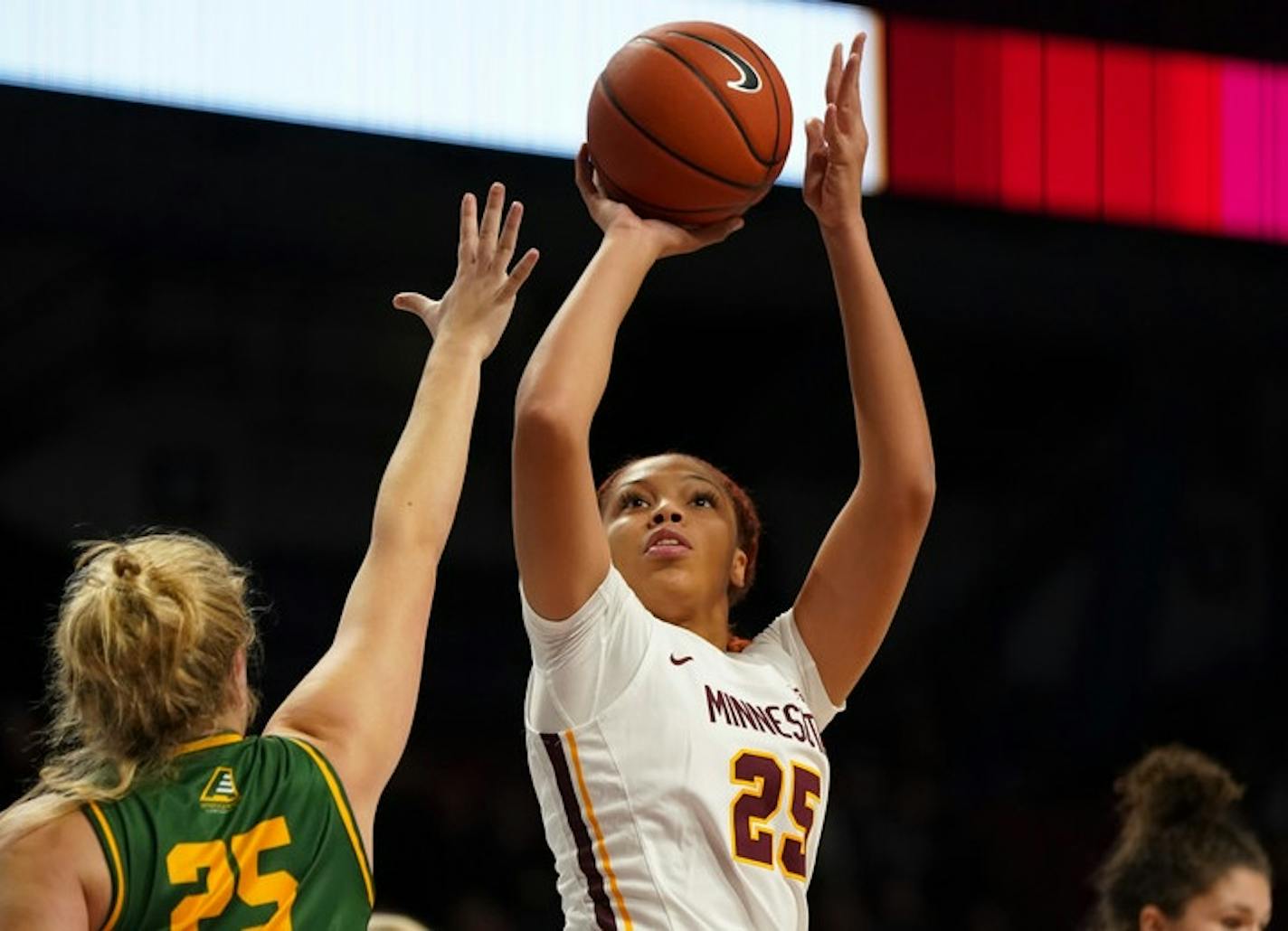 Improving Klarke Sconiers is expected to give the Gophers a boost at center in 2020-21.