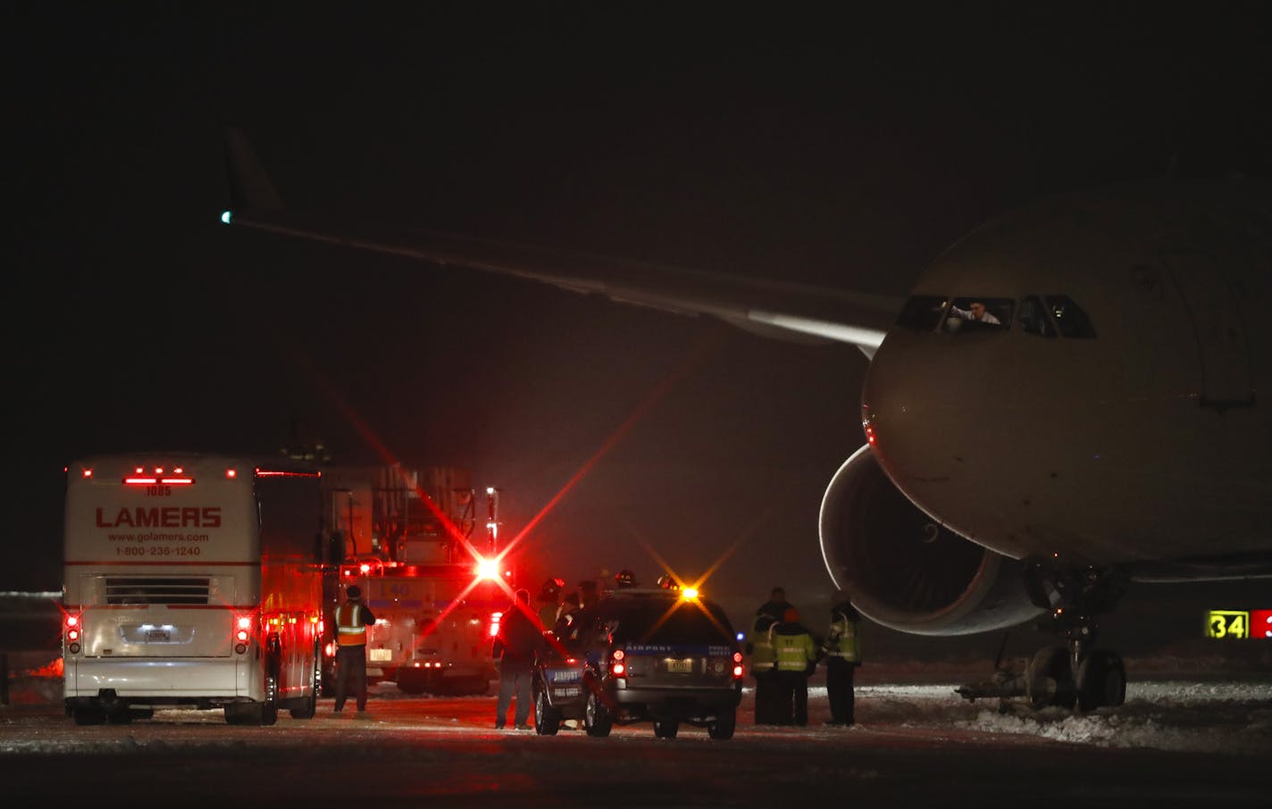 The Vikings' charter was stuck in the snow after sliding off the taxiway after landing at Appleton International Airport. ] JEFF WHEELER &#xef; jeff.wheeler@startribune.com The Vikings team charter slid off the runway while taxiing after landing at Appleton International Airport Friday night, December 23, 2016 the night before their game against the Green Bay Packers.