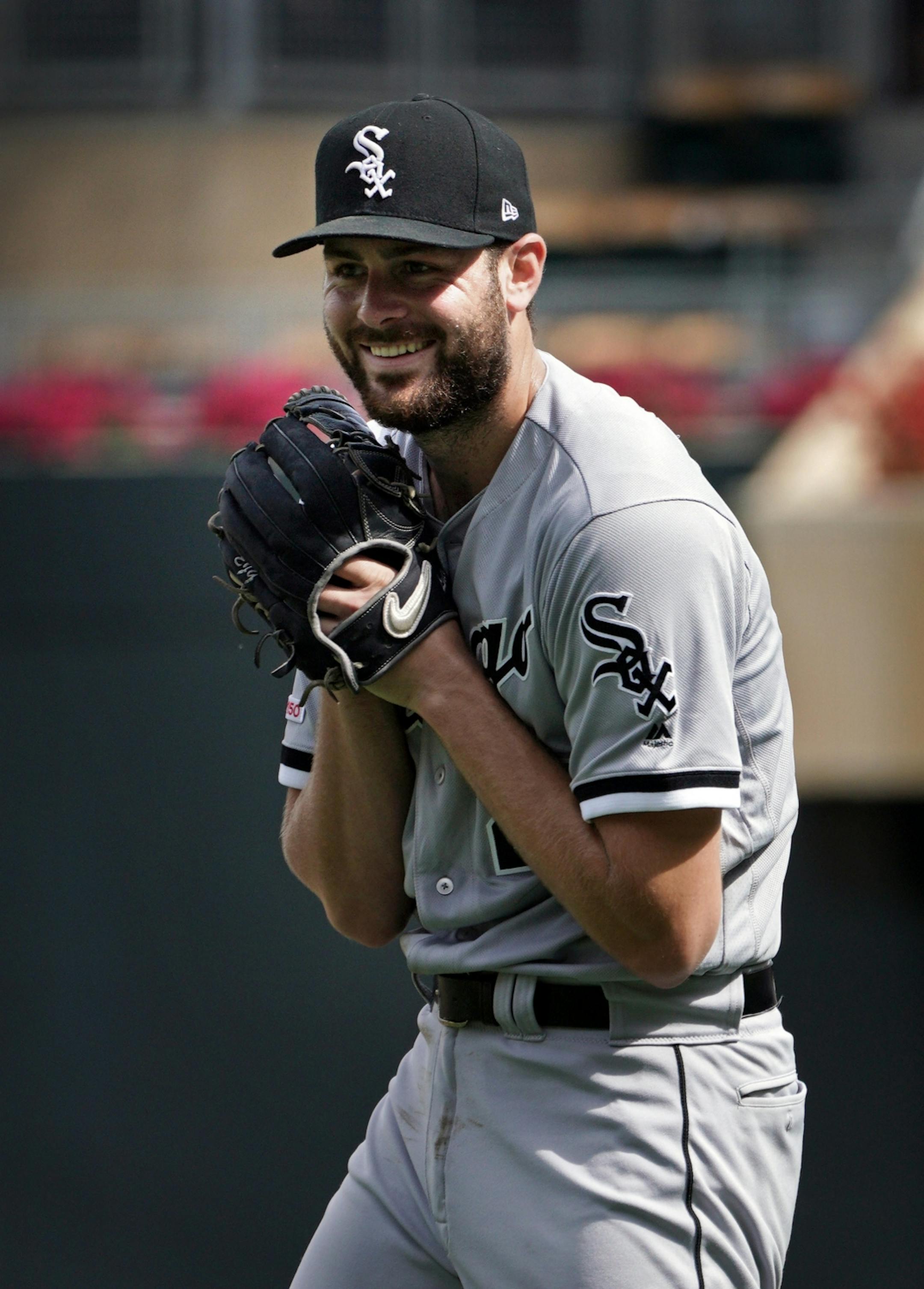 Chicago White Sox pitcher Lucas Giolito was all smiles after he threw a complete game shut-out, beating the Twins 4-0 at Target Field.