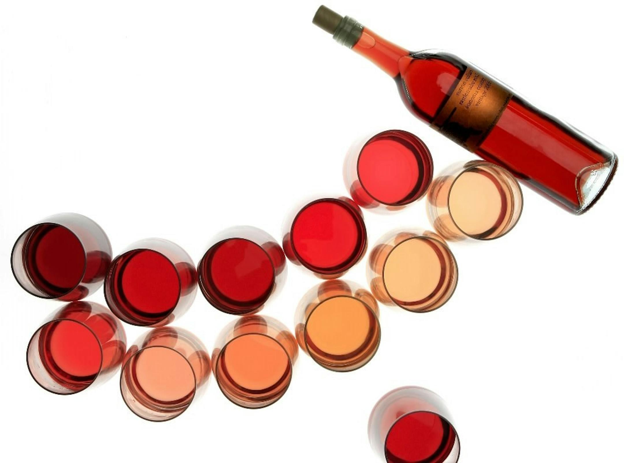 A selection of rosé wines.