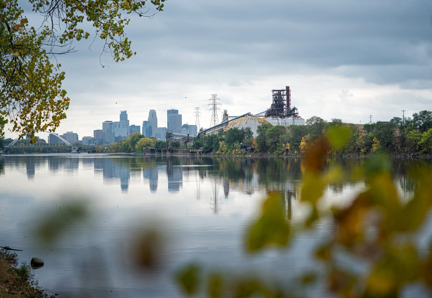 View of the Upper Harbor Terminal site, looking south from the Mississippi Riverbank near the 42nd Ave. Bridge.